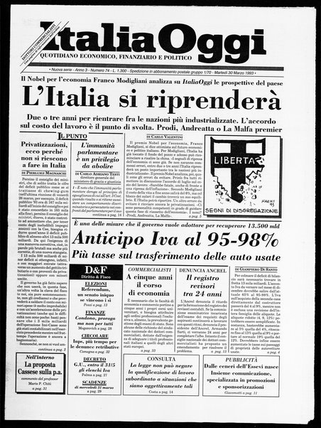 Italia oggi : quotidiano di economia finanza e politica